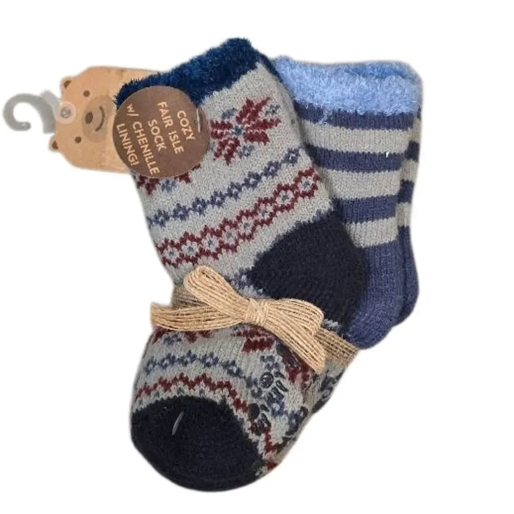 BearPaw Fair Isle Chenille Lined‎ Socks
